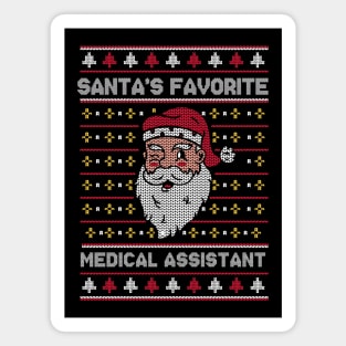 Santa's Favorite Medical Assistant // Funny Ugly Christmas Sweater // Med Assistant Holiday Xmas Magnet